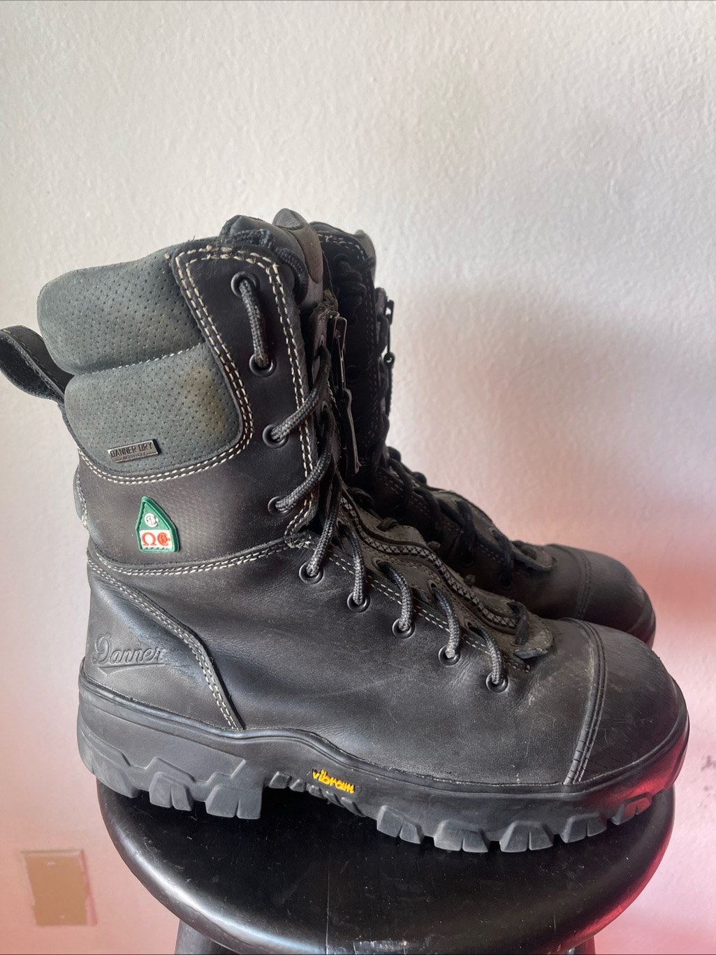 Danner Black Leather18051 Modern Firefighter Comp Toe Work Boots Black Men’s 10
